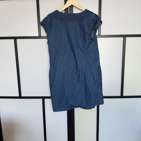 Calypso St Barth Size M Joudsa Denim Embroidered Shift Dress Blue Boho Western - Picture 5 of 10